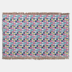 Cat Art Cute Cat Faces Throw Blanket