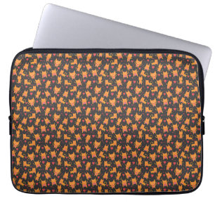 Cat Art   Cute Cat Pattern Childish Laptop Sleeve