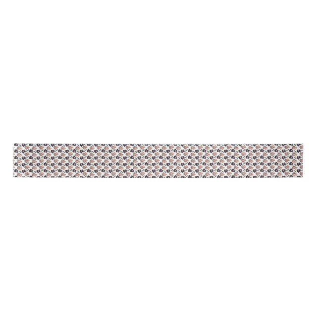 Cat Art | Cute Cat Pattern Seamless Background Satin Ribbon (Front)