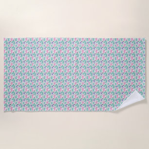 Cat Art   Cute Cat Rainbows Beach Towel