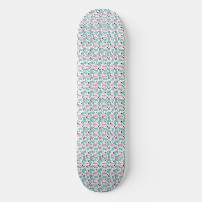 Cat Art | Cute Cat Rainbows Skateboard (Front)