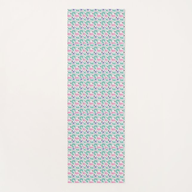 Cat Art | Cute Cat Rainbows Yoga Mat (Front)