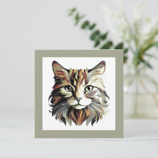 Cat Art Design Flat Greeting Card
