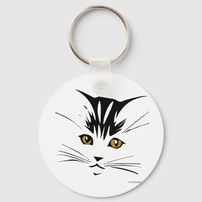 Cat Art Design Key Ring (Front)