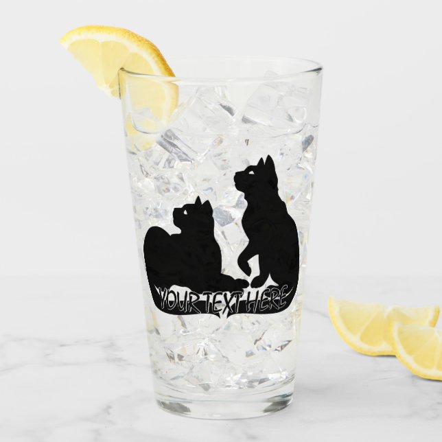 Cat Art Glasses Personalised Cat Lover Glasses (Front Ice)