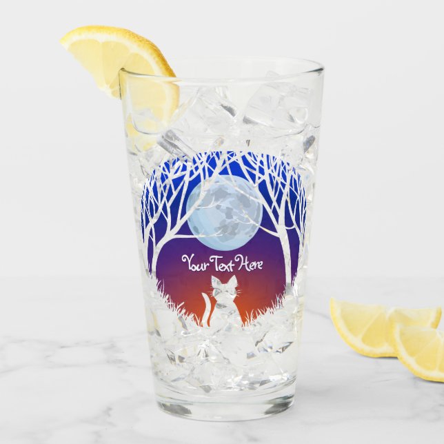 Cat Art Glasses Personalised Fat Cat Glasses (Front Ice)