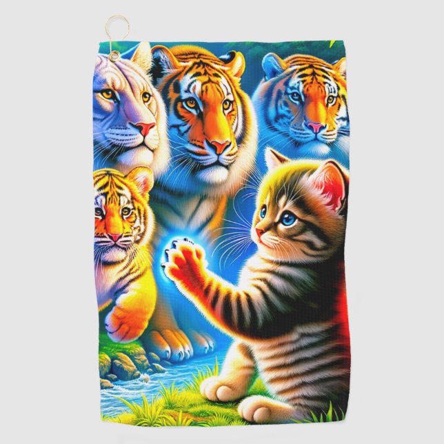 Cat Art Golf Towel (Front)