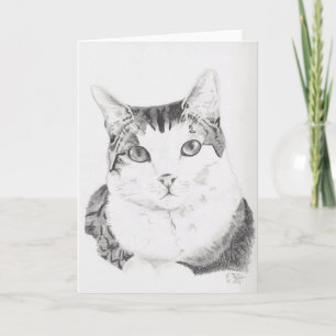 Cat Art Greeting Card