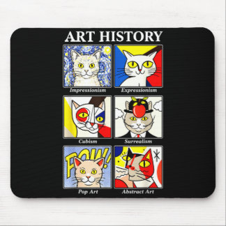 Cat Art History Funny Painting Teacher Art Lover Mouse Mat