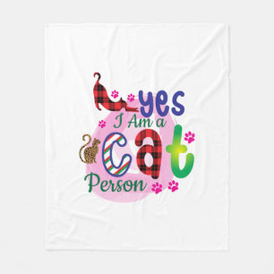 Cat Art I Am A Cat Person Fleece Blanket