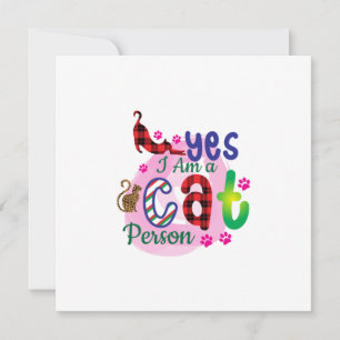 Cat Art I Am A Cat Person Invitation