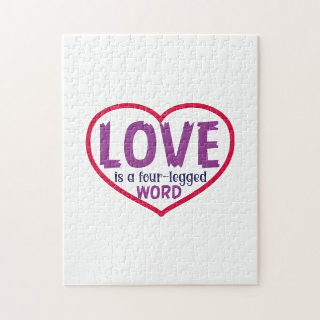 Cat Art Love Is A Four-Legged Word Jigsaw Puzzle (Vertical)