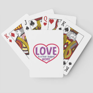 Cat Art Love Is A Four-Legged Word Playing Cards