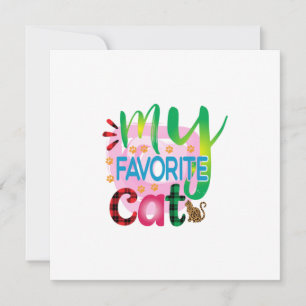 Cat Art My Favourite Cat Invitation