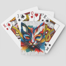 Cat Art Playing Cards – Bold & Colourful Feline