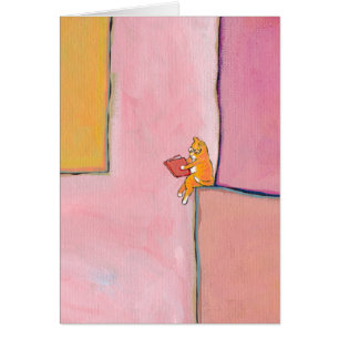 Cat art reading fun - Marmalade Prefers Solitude