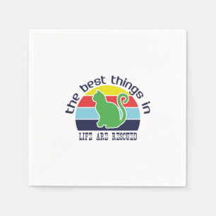 Cat Art The Best Thing In Life Napkin