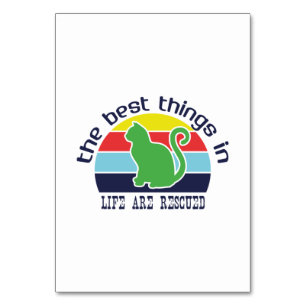 Cat Art The Best Thing In Life Table Number