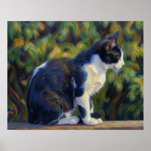 Cat Art Tuxedo Cat Poster