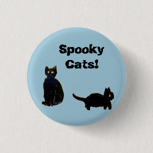Cat Art Two Black Kitty 3 Cm Round Badge