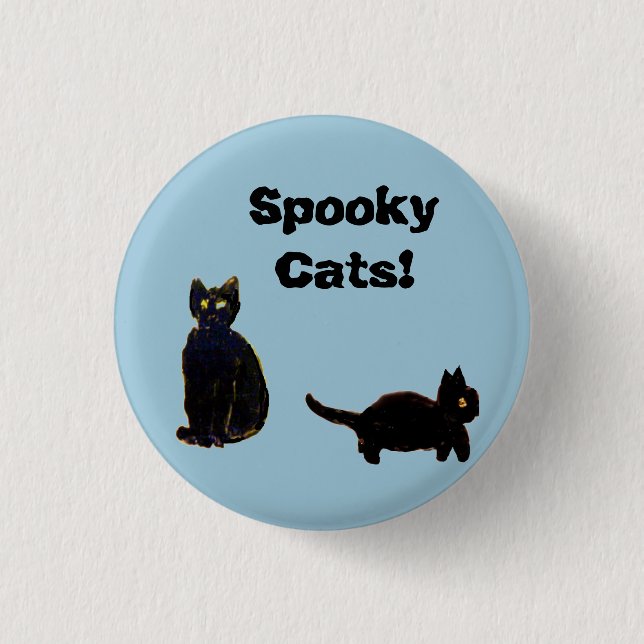 Cat Art Two Black Kitty 3 Cm Round Badge (Front)