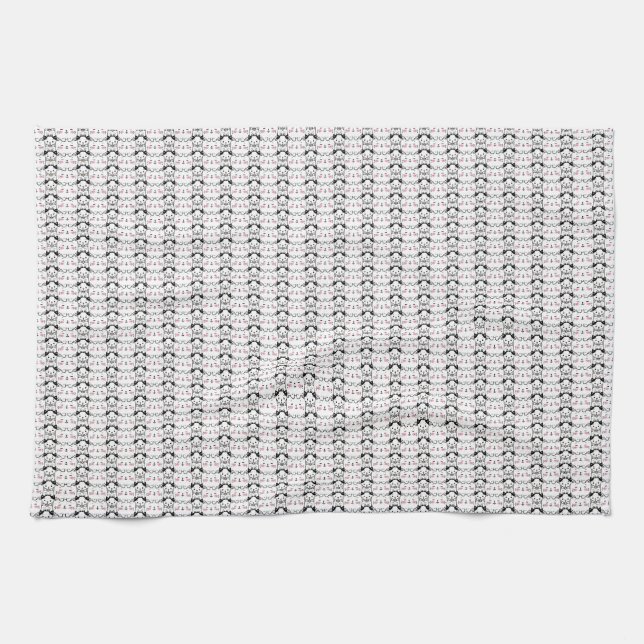 Cat Artwork | Cute Cat Pattern Seamless Background Tea Towel (Horizontal)