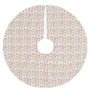 Cat Artwork   Cute Cat Valentine Brushed Polyester Tree Skirt