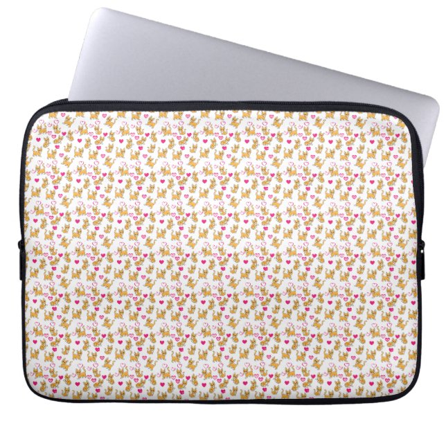 Cat Artwork | Cute Cat Valentine Laptop Sleeve (Front)