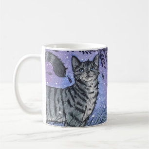 Cat Artwork in Garden Bliss Watercolour Art Coffee Mug