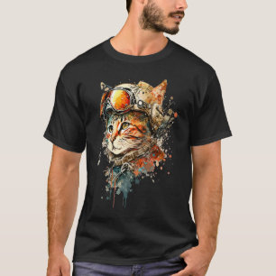 Cat as a Pilot Cat Pilot Cat Colourful Kitty 1 T-Shirt
