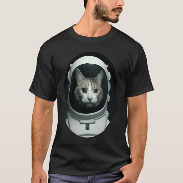 cat as an astronaut in space T-Shirt (Front)