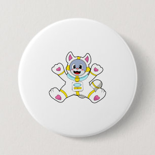Cat as Astronaut in Costume 7.5 Cm Round Badge