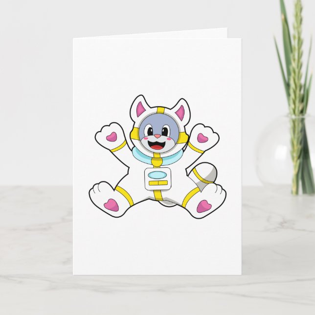 Cat as Astronaut in Costume Card (Front)