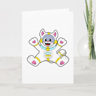 Cat as Astronaut in Costume Card
