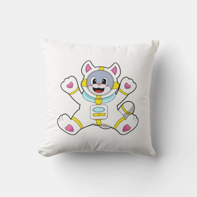 Cat as Astronaut in Costume Cushion (Front)