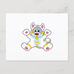 Cat as Astronaut in Costume Postcard