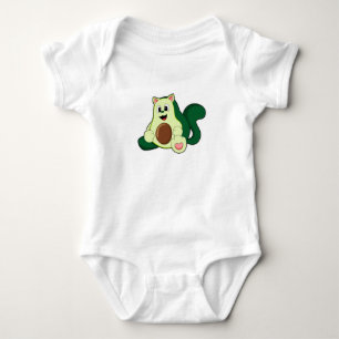 Cat as Avocado Baby Bodysuit
