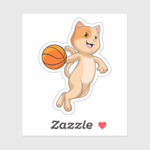 Cat as Basketball player with Basketball