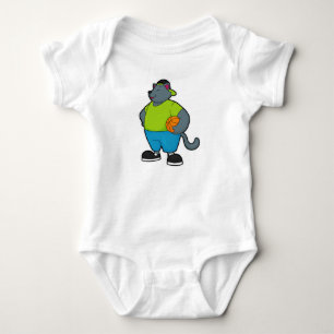 Cat as Basketball player with Basketball Baby Bodysuit