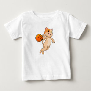 Cat as Basketball player with Basketball Baby T-Shirt