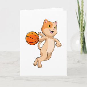 Cat as Basketball player with Basketball Card