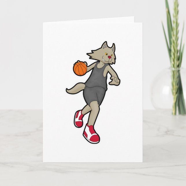 Cat as Basketball player with Basketball Card (Front)
