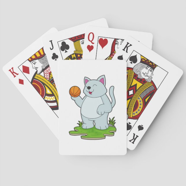 Cat as Basketball player with Basketball Playing Cards (Back)