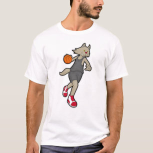 Cat as Basketball player with Basketball T-Shirt