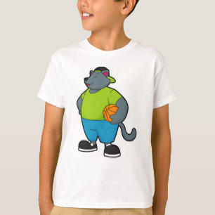 Cat as Basketball player with Basketball T-Shirt