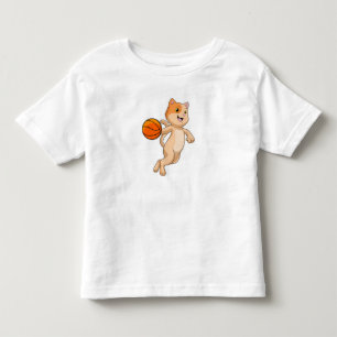 Cat as Basketball player with Basketball Toddler T-Shirt