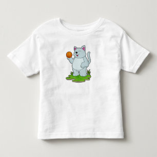 Cat as Basketball player with Basketball Toddler T-Shirt