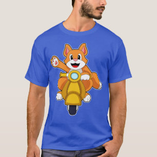 Cat as Biker with Scooter 2 T-Shirt