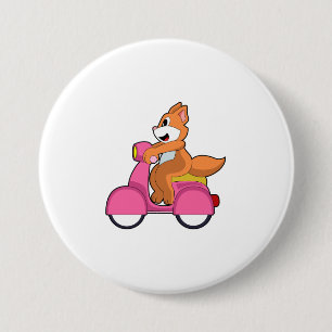 Cat as Biker with Scooter.PNG 7.5 Cm Round Badge