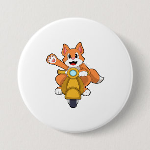 Cat as Biker with Scooter.PNG 7.5 Cm Round Badge